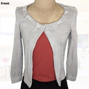 [EUC] The Limited knitted embellished neckline cardigan - Size XS (light gray)